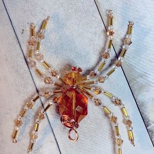 Elegant Gold Crystal Spider Ornament